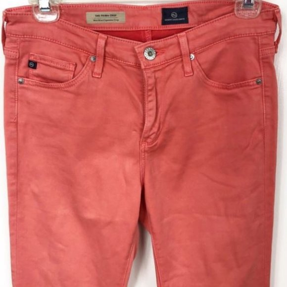 AG The Prima Crop Coral Mid-Rise Cigarette Pant 27 - Picture 5 of 7
